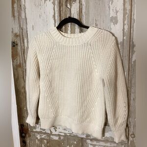 Everlane Cream Cable Knit Chunky Sweater - size M